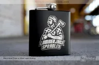 Black-Metal-Flask-With-Silver-Laser-Etching-Custom-Gift-Groomsman