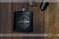 Black-Metal-Flask-With-Silver-Laser-Etching-Modern-Custon-Name