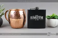 Black-Metal-Flask-With-Silver-Laser-Etching-Personalized-Western-Logo