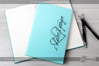 Teal-Leatherette-Journal-Love-Yoga-Logo