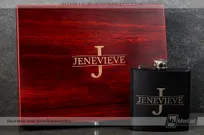 Black-Metal-Flask-Set-With-Rosewood-Box-Initial-Logo